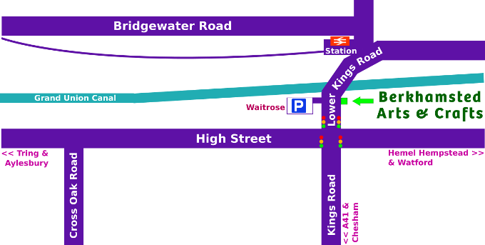 Map showing  Berkhamsted Arts & Crafts